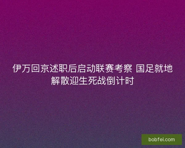 伊万回京述职后启动联赛考察 国足就地解散迎生死战倒计时